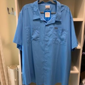 Columbia Mens Lightweight Omni-Shade blue shirt 3X